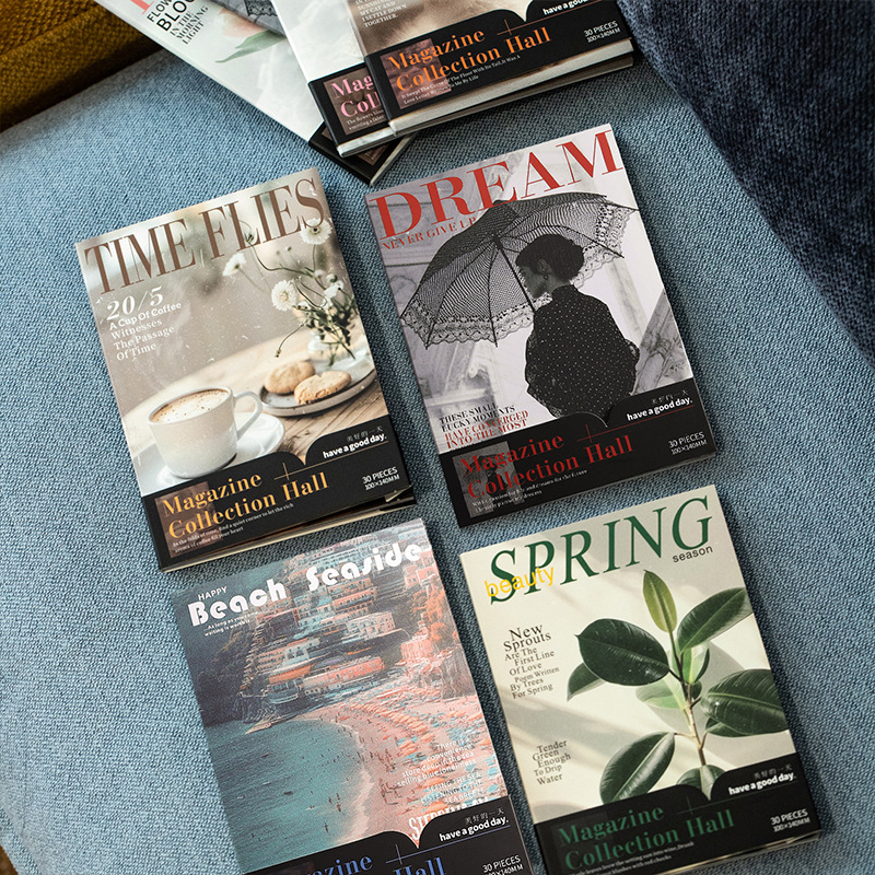 Vintage Collectible Magazines - 1 Packung/3er-Pack Magazin-Sammlungsserie, Vintage-Material, Buch 6