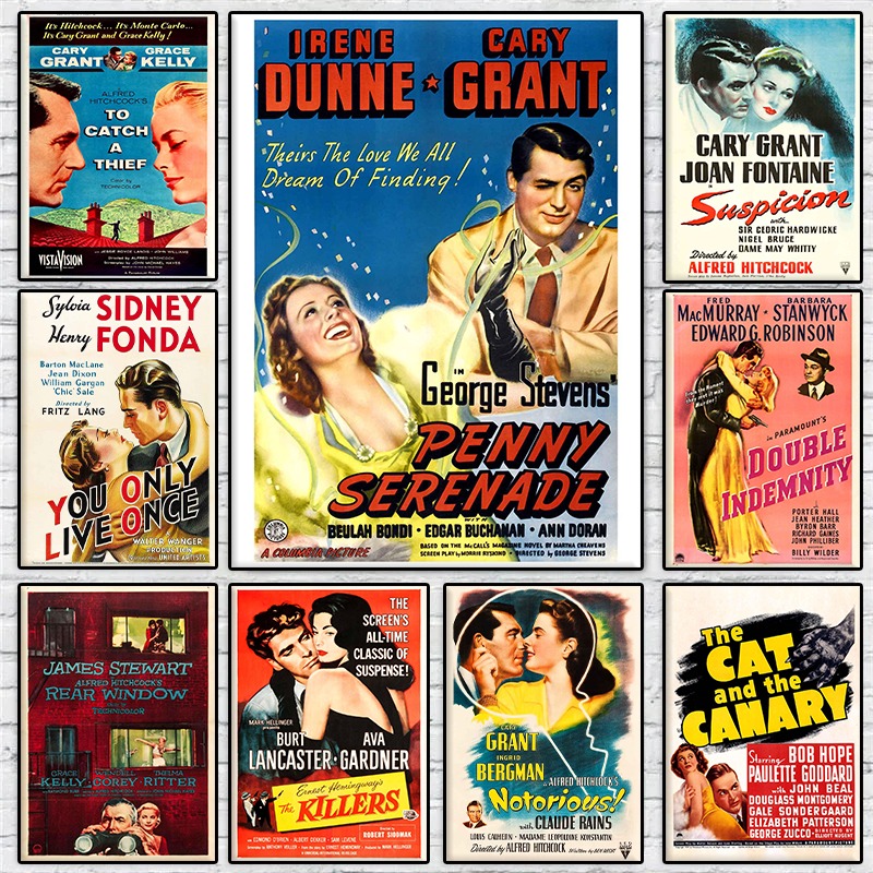 Vintage Collectible Furniture - Vintage Amerikanische Klassische Liebesfilm-Kollektion Poster Hitchcock