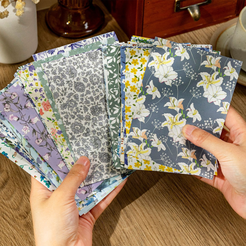 Vintage Collectible Magazines - 100 Blatt Bastelpapier mit Retro-Blumenmuster, Vintage-Blumendrucke