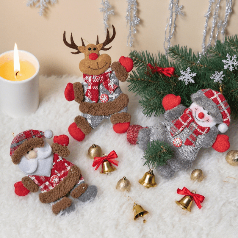 3-teiliges Set zufällig gestal – Vintage Collectible Santa Bewertung und Preis